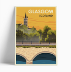 Illustrated print of Glasgow - A4 Size
