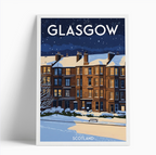 Illustrated print of Glasgow - A4 Size