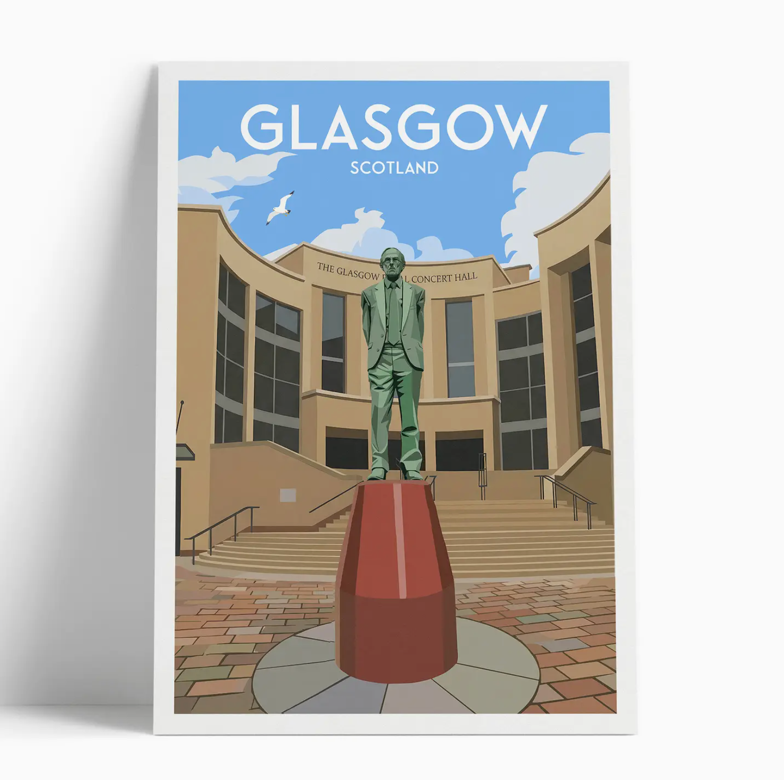 Illustrated print of Glasgow - A4 Size