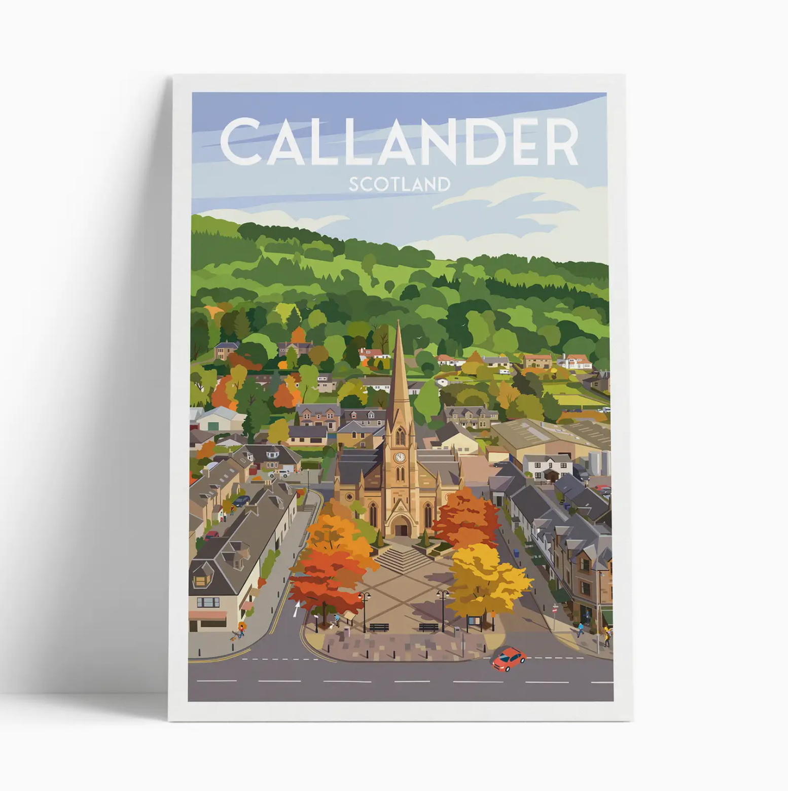 Illustrated print of Scotland - A4 Size