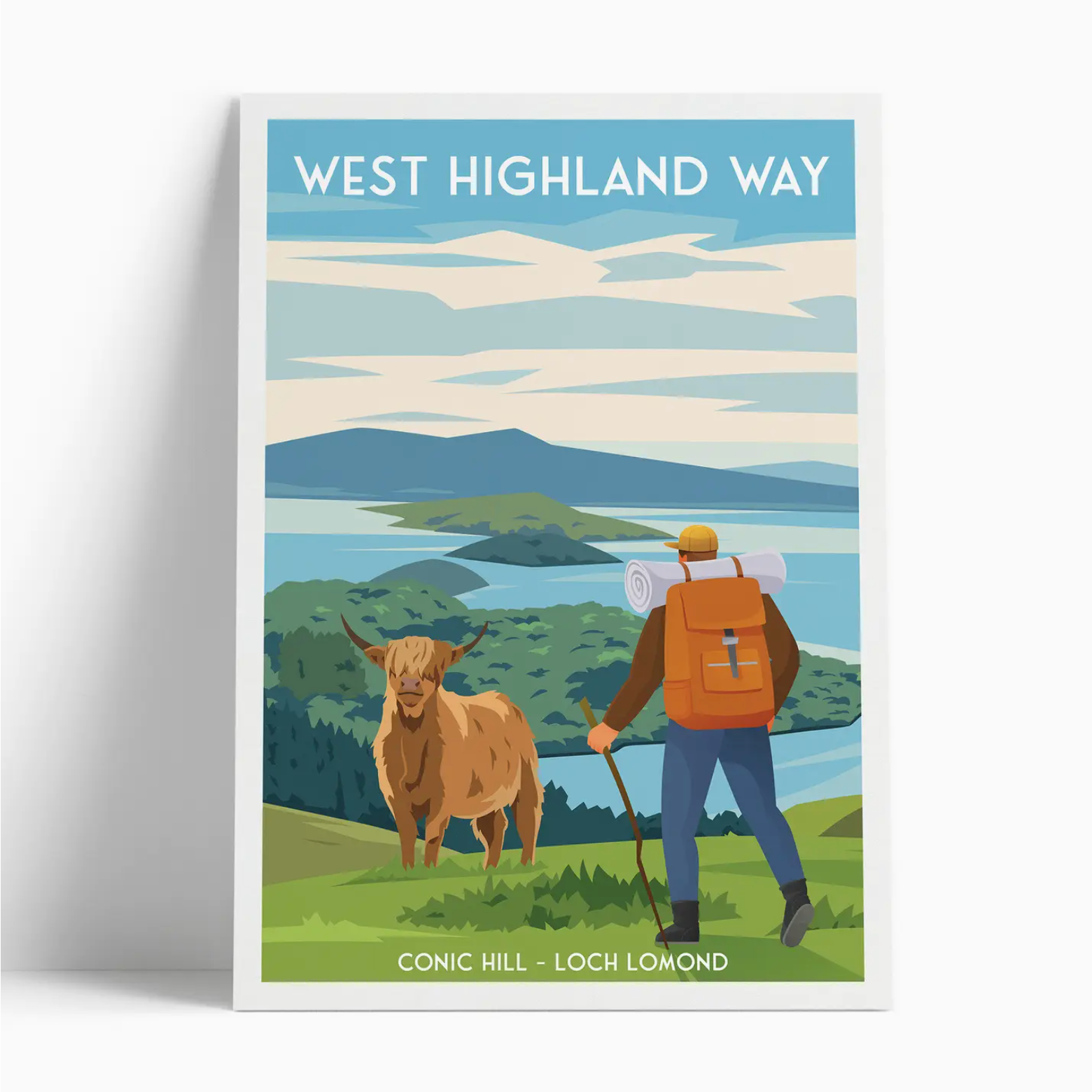 Illustrated print of Scotland - A4 Size
