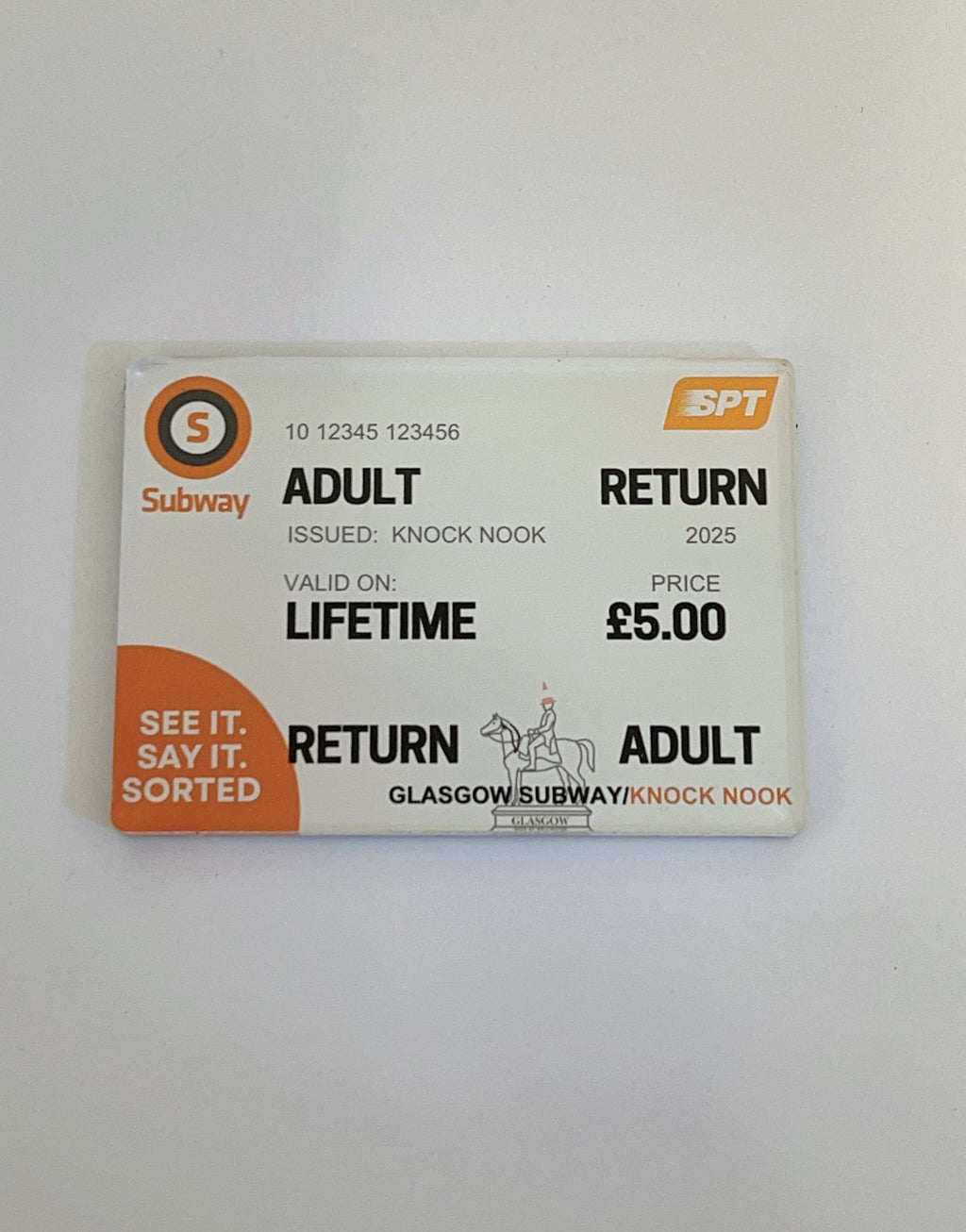 Knock Nook Produced Magnet - Glasgow Subway Ticket