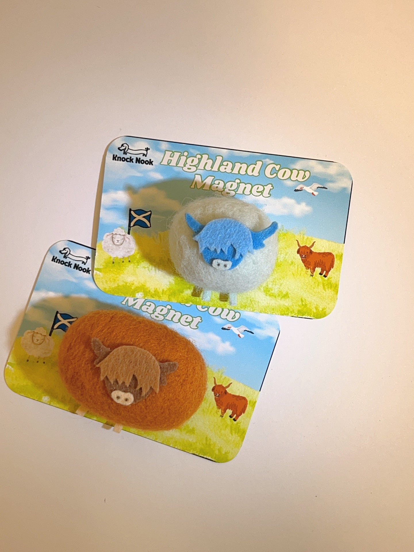 Knock Nook Produced - Handmade wool felt highland cow magnet
