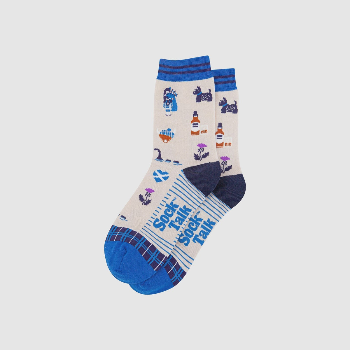 Scotland Landmarks Bamboo Socks in Cream (UK 3-7)