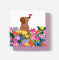Dog with Butterfly Greeting Card