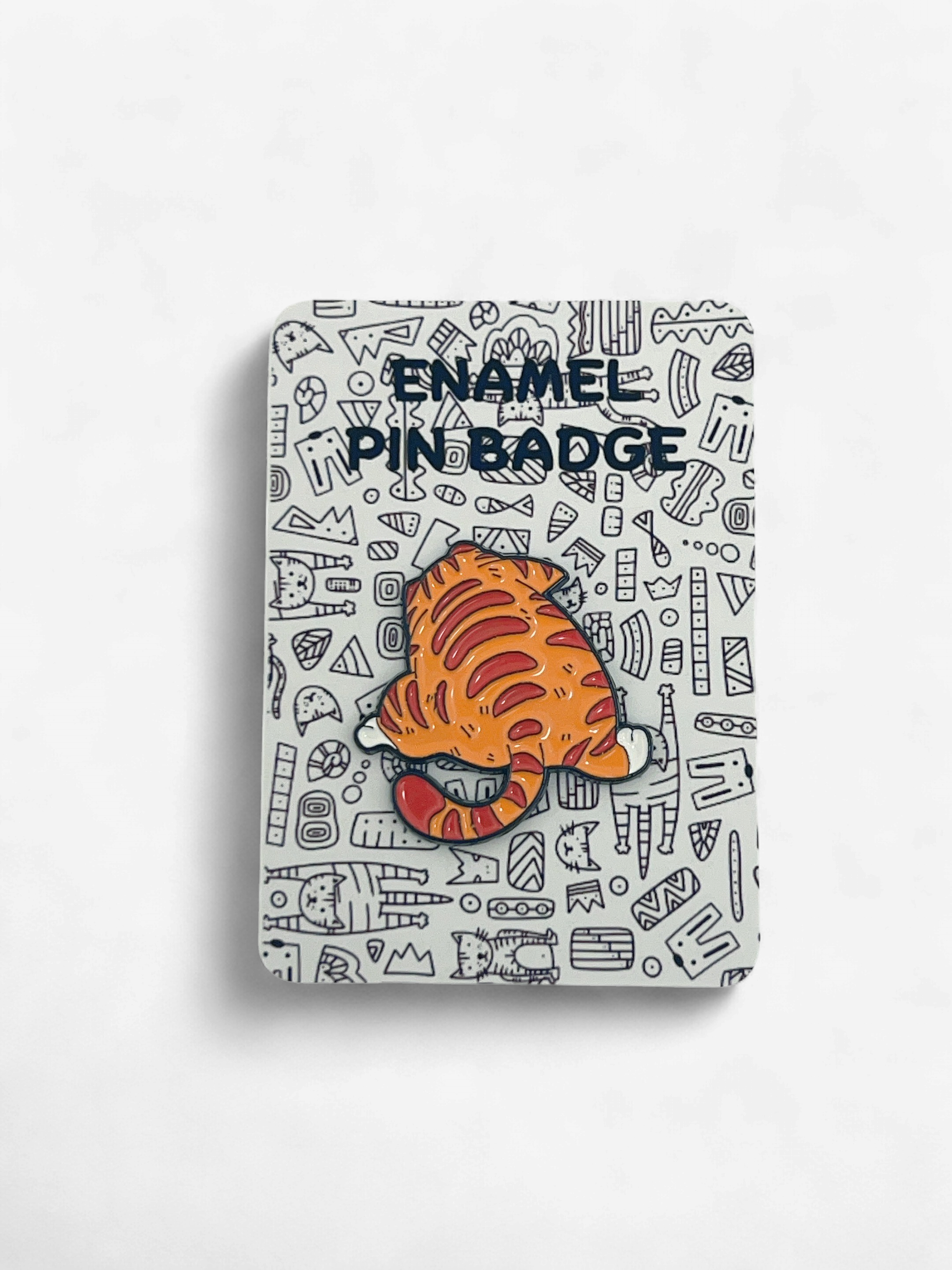 Enamel Pin Badge - "Too Fat to Run" Ginger Cat
