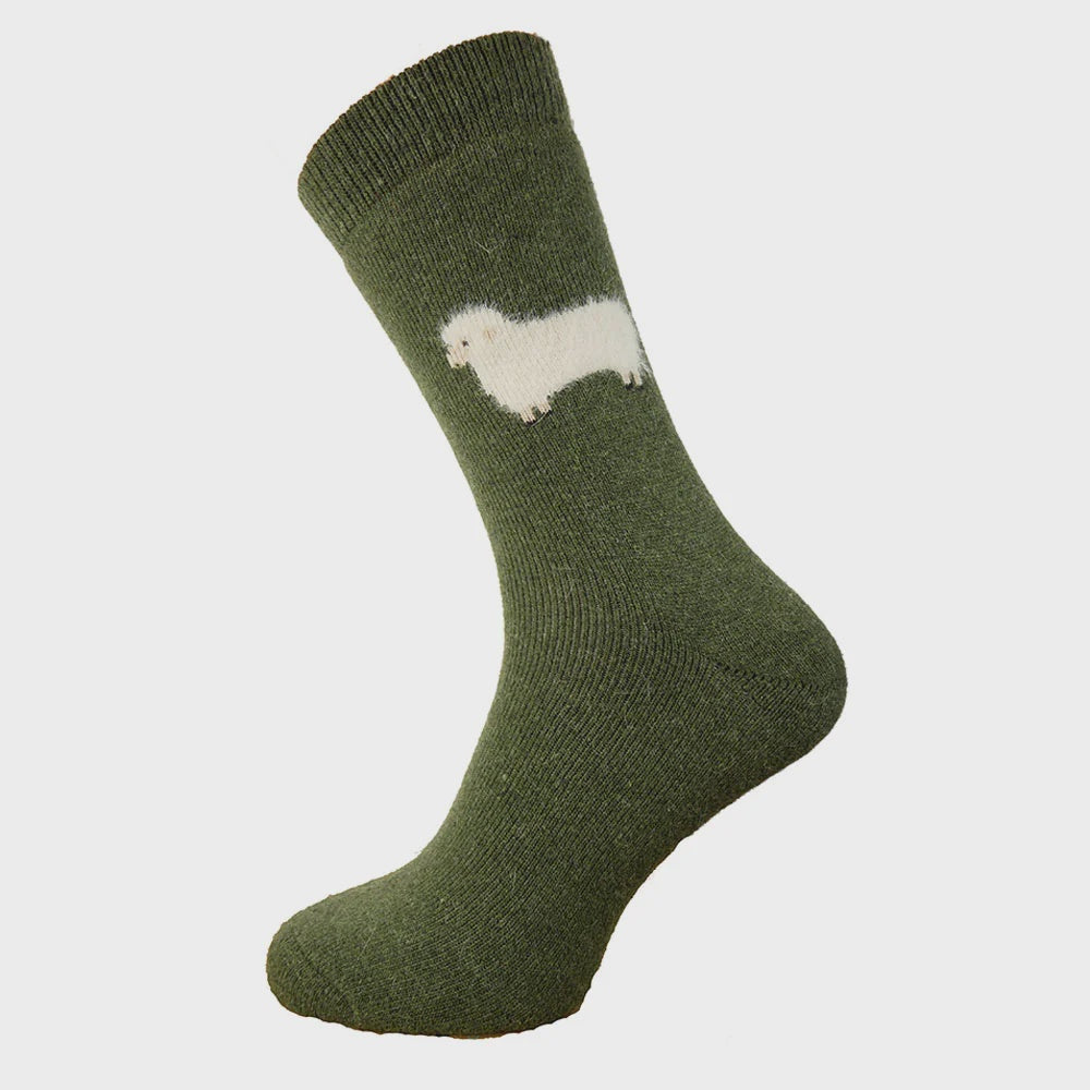 GEMJAR Green thick socks with fluffy sheep