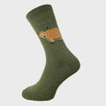 GEMJAR Green thick socks with fluffy cow