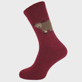Gemjar Maroon Wool Blend socks with fluffy cow size 8-12