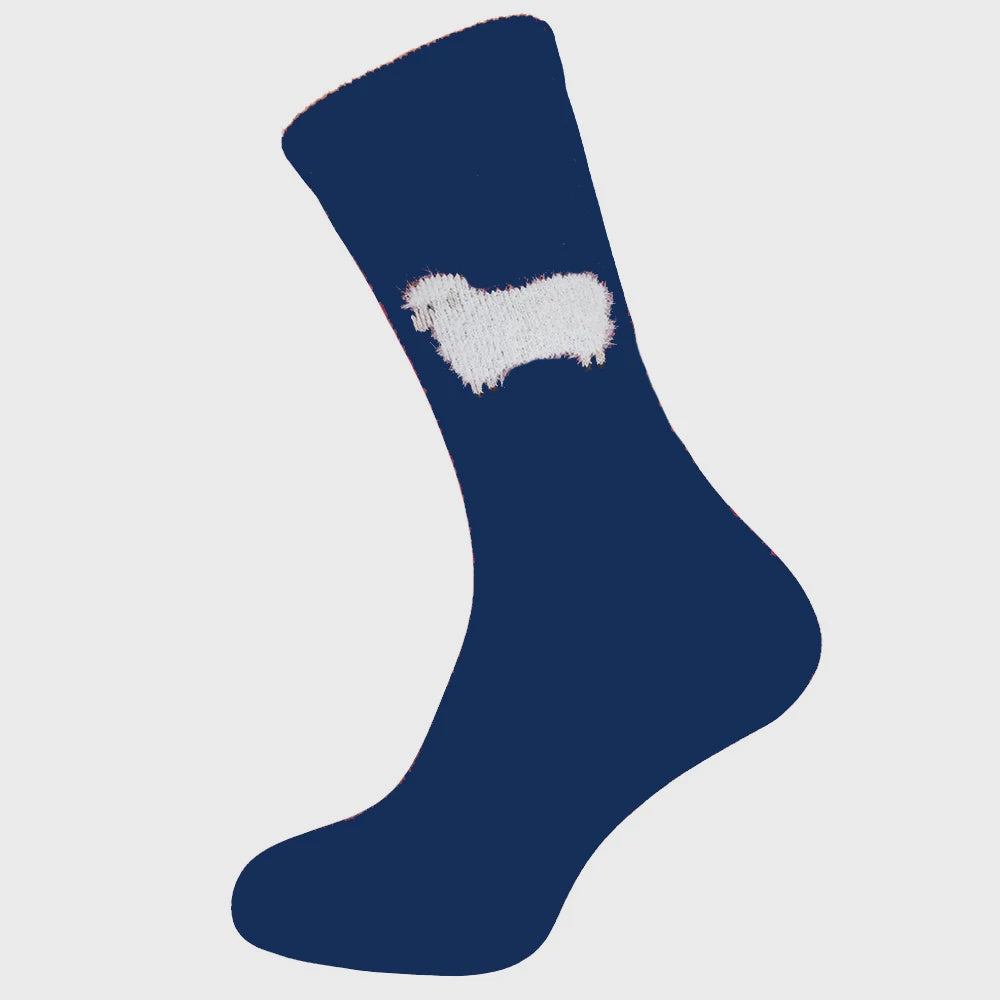 GEMJAR Dark Blue Socks with Fluffy Sheep