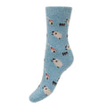 Gemjar Light Blue Wool Blend Socks with Sheep