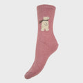 GEMJAR Pink Fluffy polar bear socks